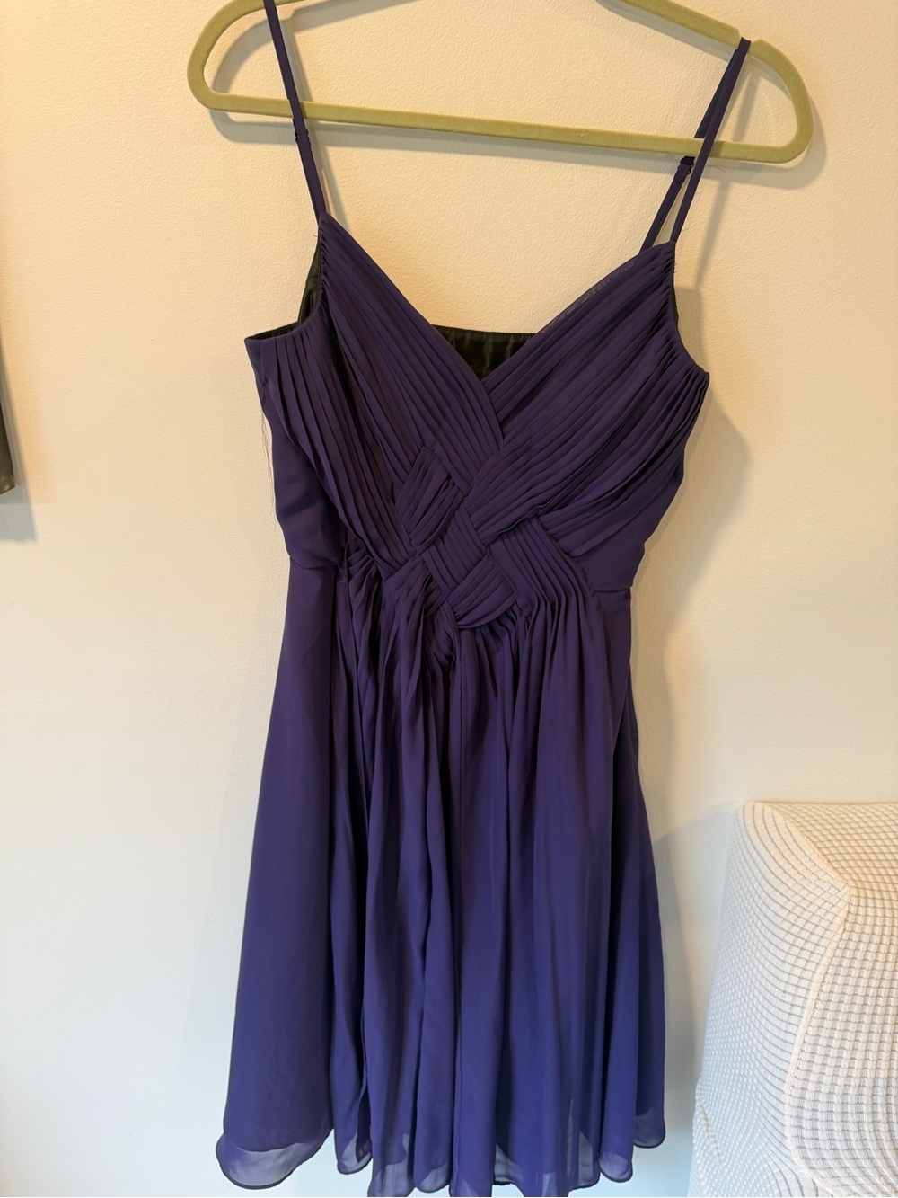 Women’s Elegant Purple Spaghetti-Strap Chiffon Dress